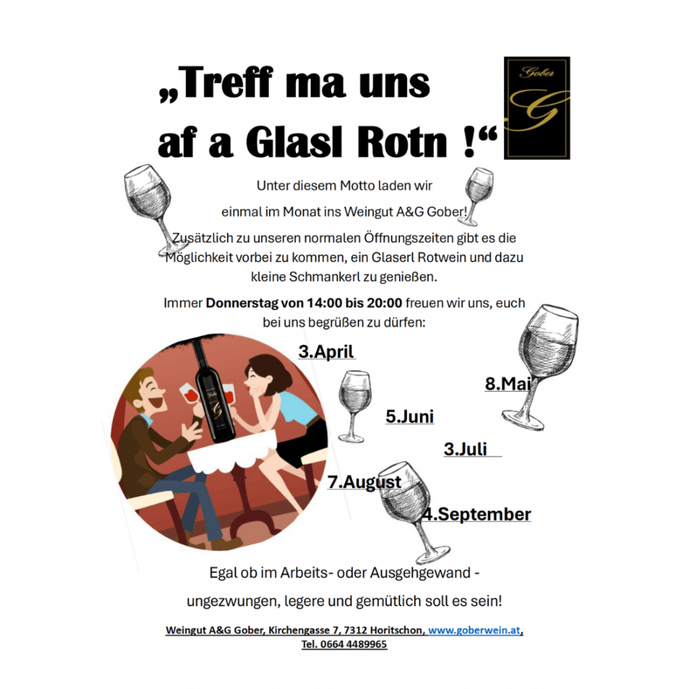 Treff ma uns af a Glasl Rotn, Goberwein