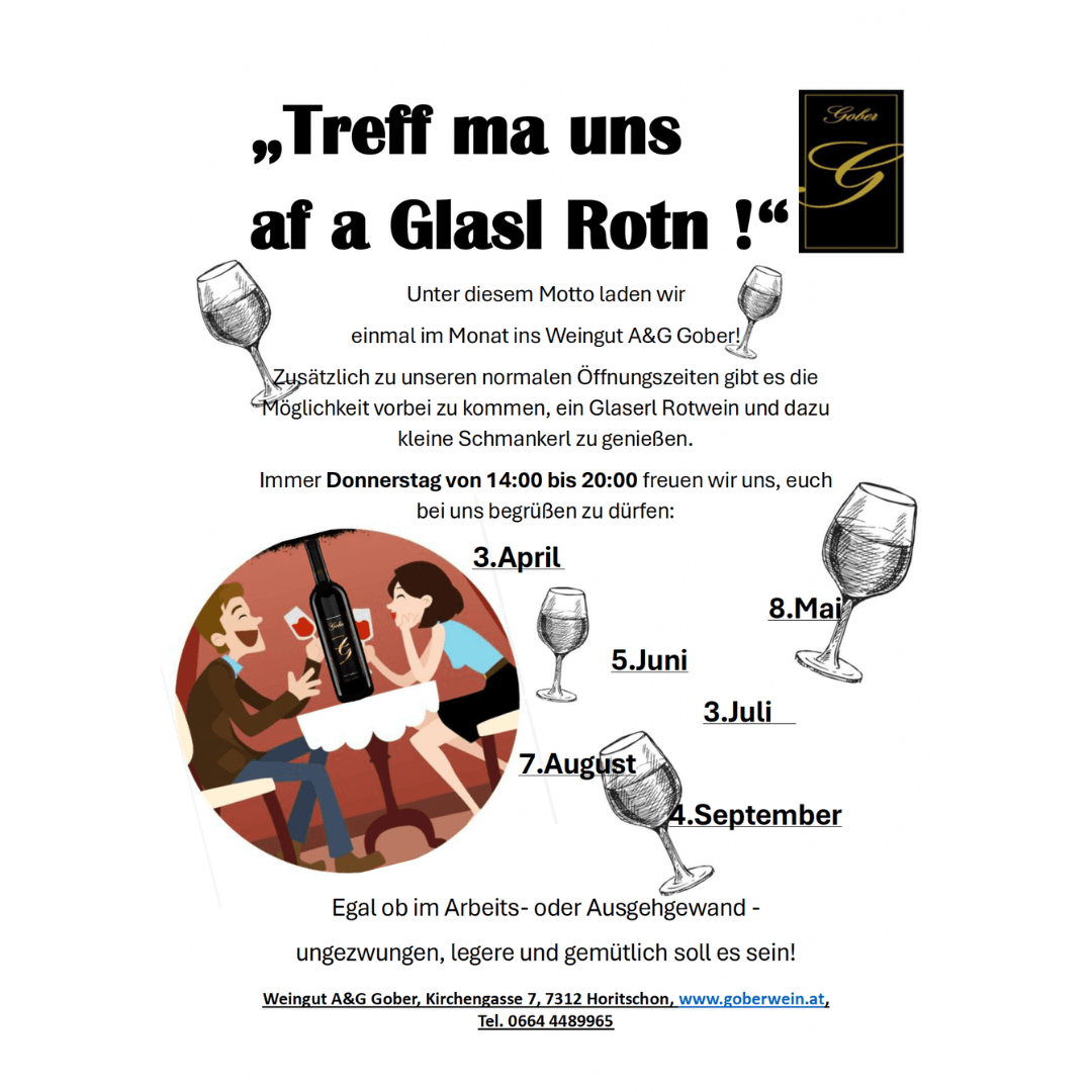 Treff ma uns af a Glasl Rotn, Goberwein